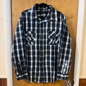 Beverly Hills Polo Club Men's Multicolor Plaid Button Down Long Sleeve Shirt 3X